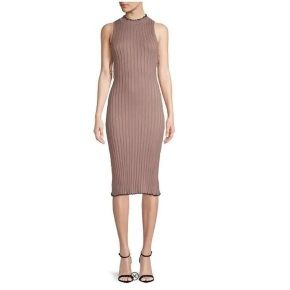 NEW Revolve NBD Ribbed Knit Sleeveless High Neck Hope Midi Dress Size Small - Picture 1 of 10